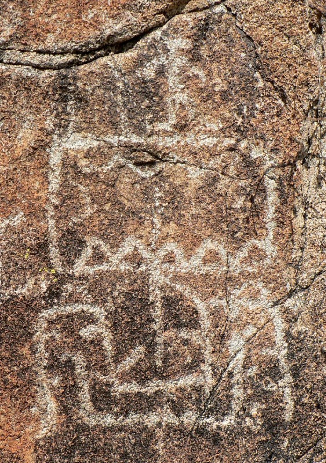 On our way back to San Diego we stopped at the site of Mission San Fernando.  There are interesting petroglyphs (like this ship, which I have doubts about) and pictographs on a nearby cliff.