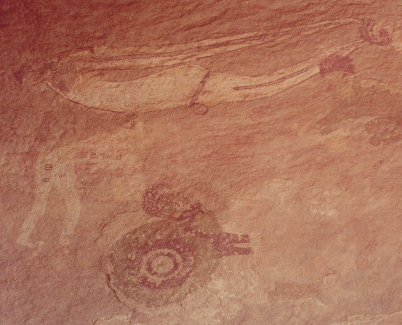 Swimming woman with breasts on her back, Aouenrhet