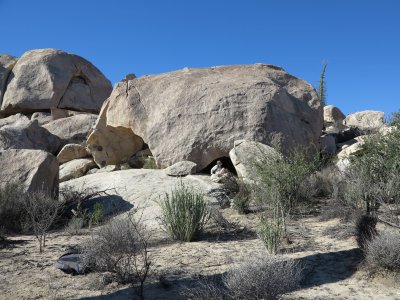 Rockshelter is inside of the big rock.