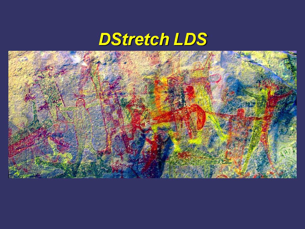 DStretch LDS enhancement brings out the varied colors used in the paintings. 