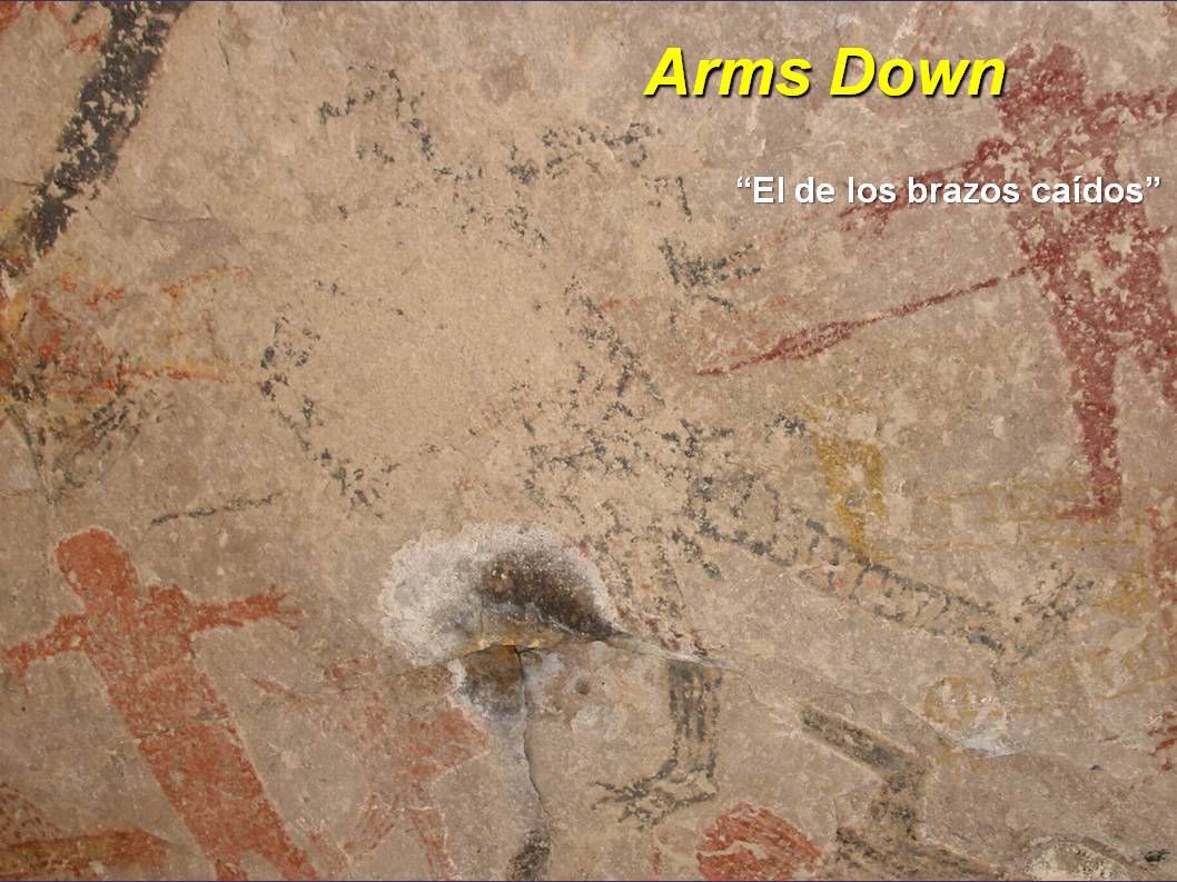 Poorly preserved "Arms Down" is one of Dahlgren's eccentrics and is the only such figure in the cave.