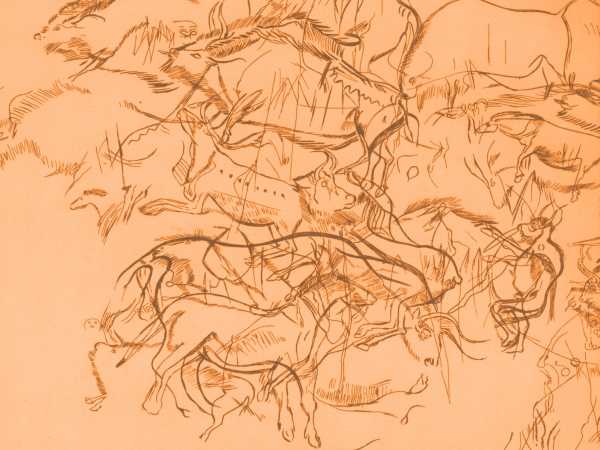 The detailed study of rock art started with Breuil in France in 1900.  Since that time researchers have used illustrations to show what they see in the rock art.  (Drawing of etchings in Les Trois Freres, Abbe Breuil)